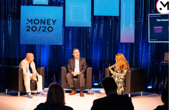 Kris Foster and Joanne Dewar along with a guest speaker at Money 20/20 2023
